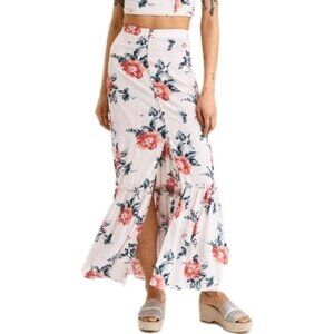 AEO Boho Hippie Ruffle Hem Feminine Floral Cruise Casual Size Large Maxi Skirt
